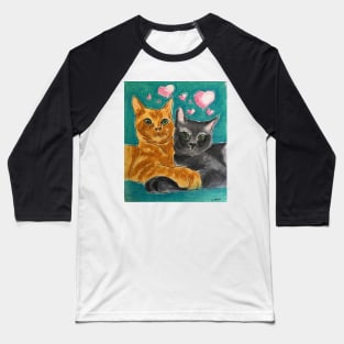 Soul Mates - Tabby Cats Baseball T-Shirt